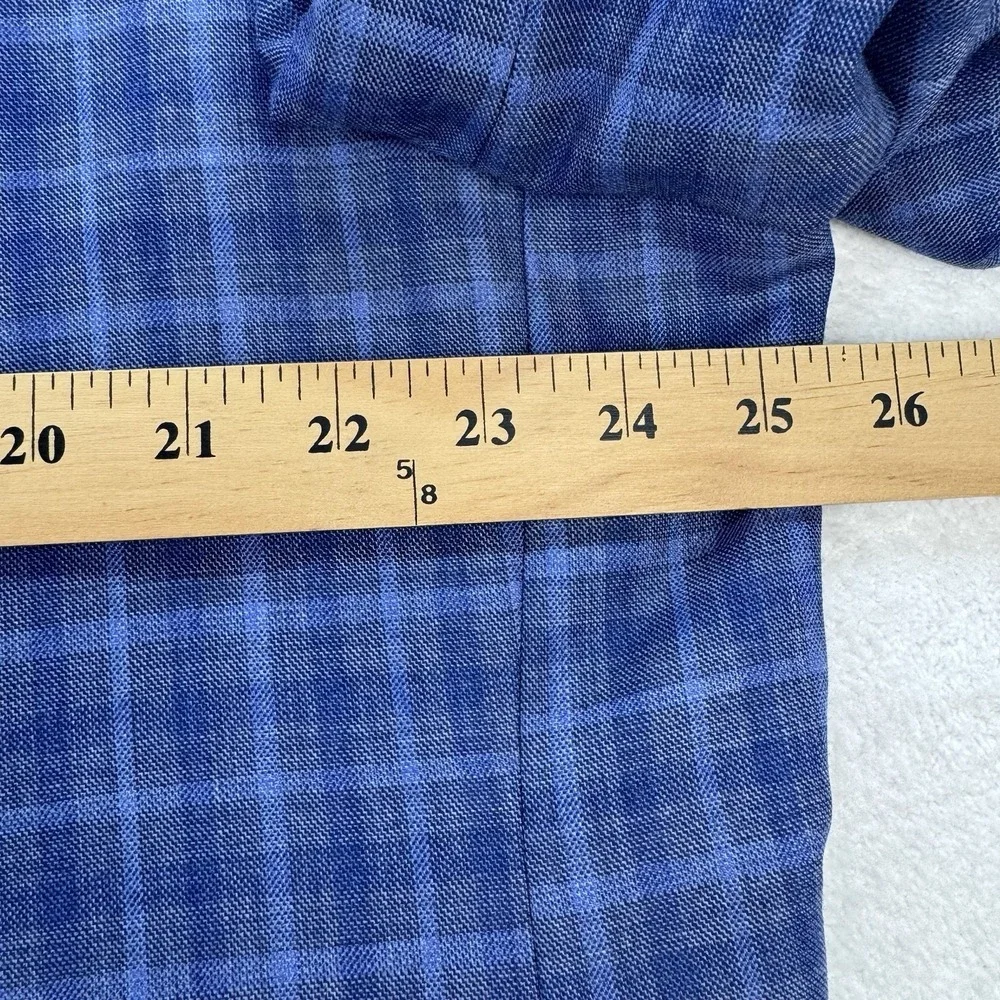 Ralph Lauren Blazer Men 50R Blue Plaid Wool Blend 2 Button Notched Dual Vented